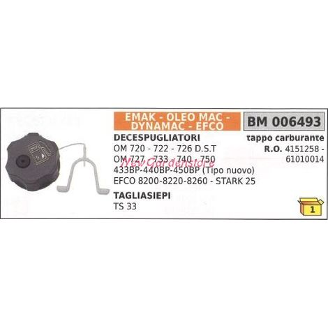 Tappo carburante EMAK decespugliatore OM 720 722 726 727 733 740 006493