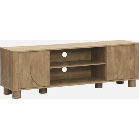 Mobile TV esotico effetto legno di mango 2 ante reversibili, 155cm (1/5)