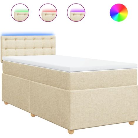 Maison Exclusive - Boxspringbett mit Matratze Creme 80x200 cm Sto
