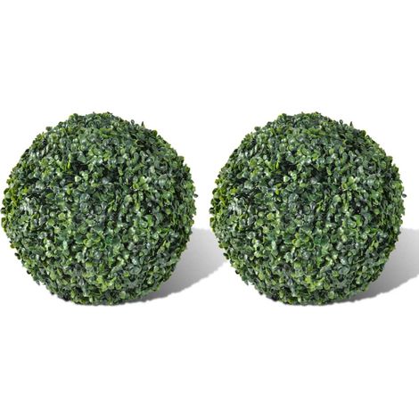 Arbusto de bolas Boj artificial H27 cm 2 unidades vidaXL