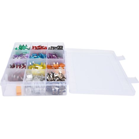 Packung mit 528 Flachsicherungen für Autos, 2A, 3A, 5A, 7,5A, 10A, 15A, 20A, 25A, 30A, 35A, 40A, Kfz-Schutzset (1/5)