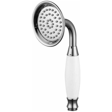 Soffione Doccia Vasca Stile Retrò Abs Cromato Lucido Attacco 1/2 Doccetta 69040 (1/5)