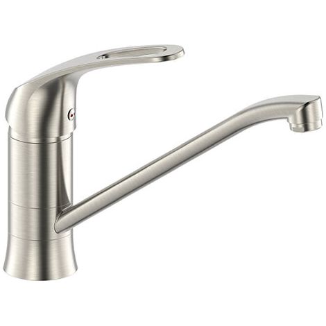 – Mitigeur évier SAWYER inox – Bec mobile soudé – Butée éco-stop – Corps laiton – Cartouche céramique Ø 40mm (1/2)