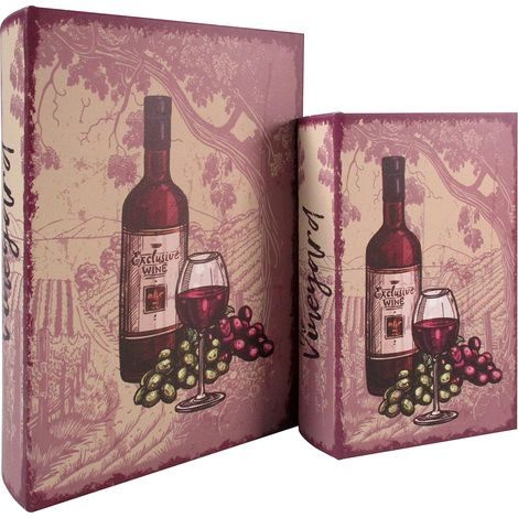 Signes Grimalt Scatola per libri per uva e vino 2U rettangolare marrone - 27x18x7 cm