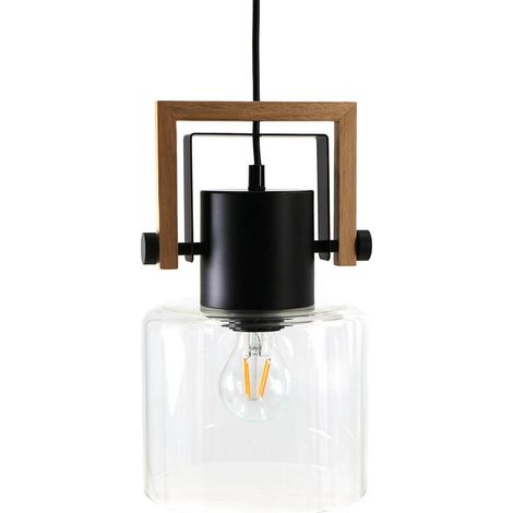 Lámpara colgante Nordica, cristal transparente, diámetro 18 cm, E27 SEYNAVE (1/3)