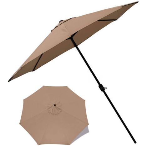 QORVA-Auvent de rechange épais et solide pour parasol de terrasse, 2.7 m, avec 8 baleines (1/5)