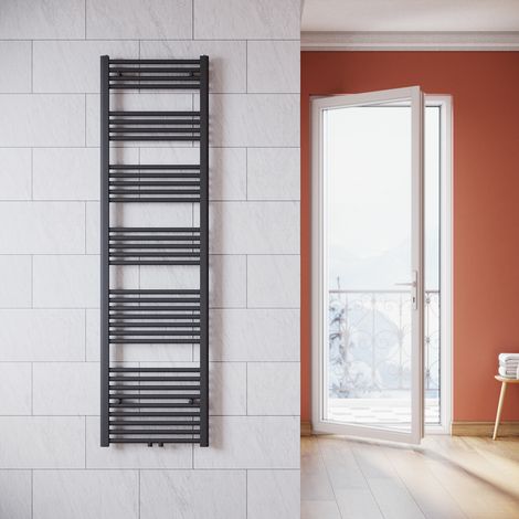 SONNI Heizkörper Badezimmer Badheizkörper mittelanschluss Handtuchwärmer Handtuchtrockner 1800x500mm Anthrazit (1/5)
