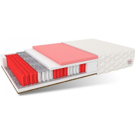 Matratze 100x200 Multipocket Taschenfederkern IVREA MAX 7 Zonen H3 H5 28 cm Kokos Visco Polyurethanschaum Jersey (1/3)