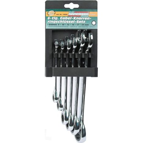 Mannesmann - M19826 – Set di chiavi inglesi, cricchetto e anello, 6 pz. (1/2)