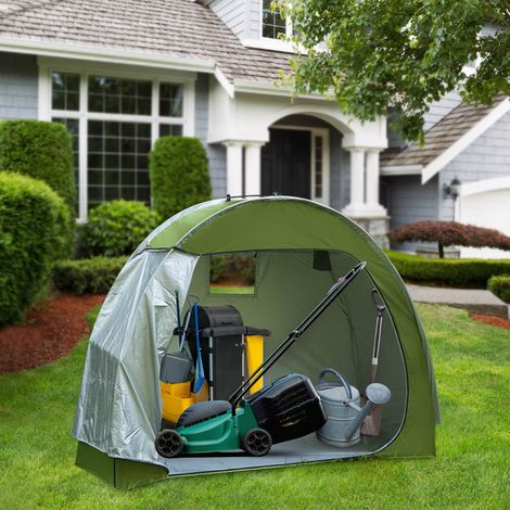 Tente de vélo en tissu Oxford, arceaux en fibre de verre de 8 mm, imperméable et facilement démontable, idéale pour le camping et les voyages en plein air (vert). (1/5)