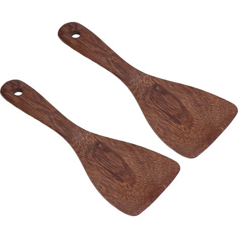 2 Pcs Pelle à Riz en Bois Naturel - Spatule et Cuillère de Service pour Cuiseur à Riz - Idéal pour Mélanger et Servir (1/5)