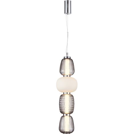 Suspension chrome triple verre LED 32W Italux Eris