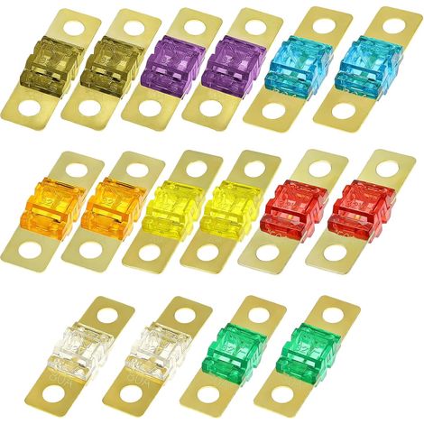 Lot de 16 fusibles Midi 20/30/40/50/60/80/100/120 A, fusibles à vis standard 32 V pour voiture, caravane, camion, véhicule de chantier, véhicule hybride (1/5)