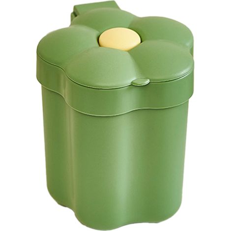 Poubelle de bureau en plastique, joli couvercle en forme de fleur, poubelle multifonctionnelle de comptoir, Mini corbeille à déchets (1/5)