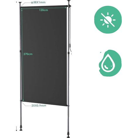 Auvent Rétractable Manuel, Protection UV, 100% Imperméable (1/2)
