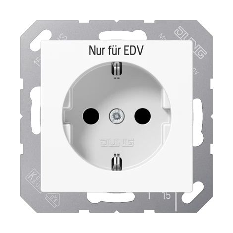 Jung SCHUKO®-Enchufe, 16 A 250 V  EDV, duroplástico, Serie A, alpinweiß A 1520 EDV WW