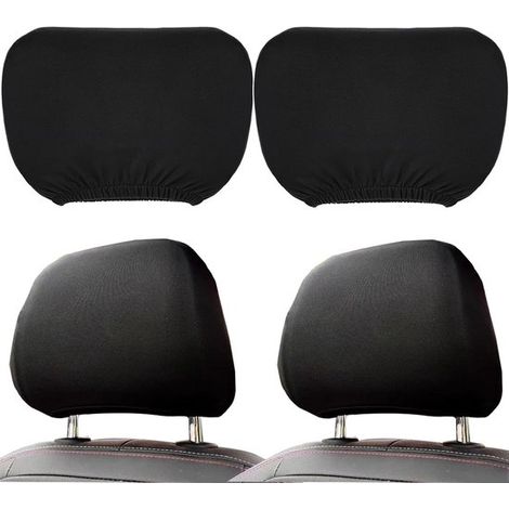 Set di copri poggiatesta per auto, neri, set da 2. Copri poggiatesta universali e lavabili. Accessori per auto, accessori per interni auto, coperture protettive. (1/5)