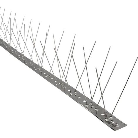 pincho anti palomas / pajaros 1 metro inoxidable pincho doble 60 pinchos. adaptable a varias posiciones (1/4)