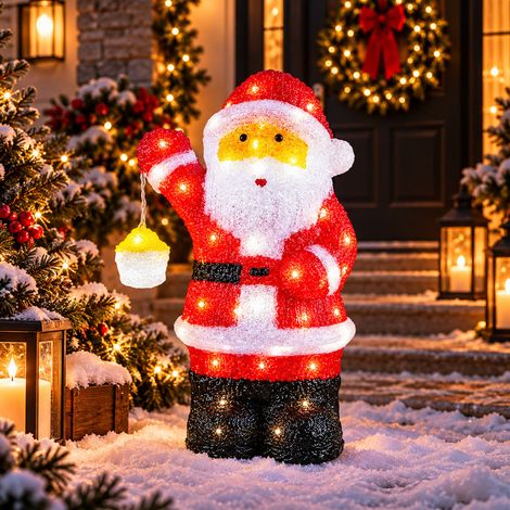 Santa Claus 80 LED mit Laterne 20x27x46cm-MLK036SC (1/5)