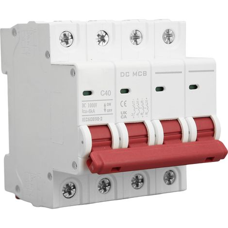 Disjoncteur miniature 4P DC 1000V DZ47s 63Z, coupure rapide avec extinction d'arc pour système solaire photovoltaïque, découplage rapide, 63A (1/5)