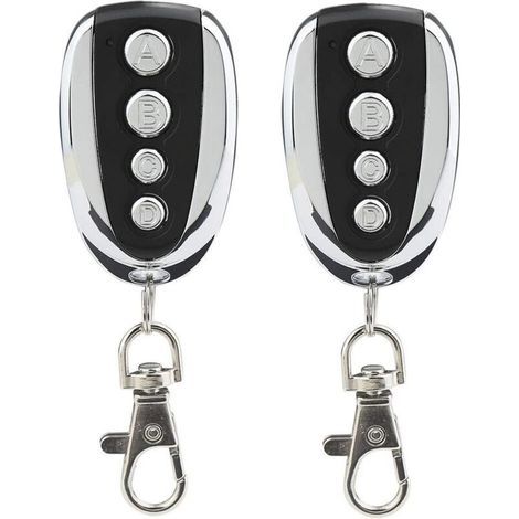 Set of 2 universal remote controls for garage doors and gates, 433.9 MHz with four channels - Ideal replacement for 543413 (mm) (1/4)
