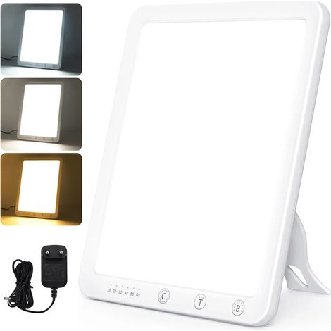 Lampe de luminothérapie dix mille lux avec réglage de couleur et minuterie pour améliorer l humeur et l énergie