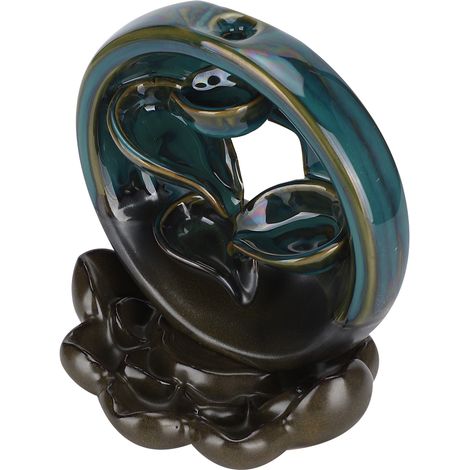 Brûleur à Encens en Cascade sur Base de Fleur de Lotus Céramique - Décoration Zen et Accessoire de Bien-être (1/5)