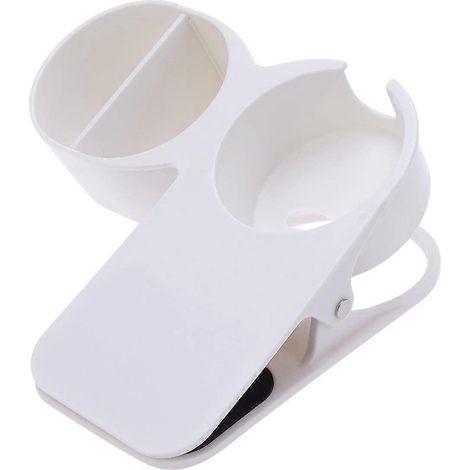 Porte-gobelet à pince pour la maison, le bureau, la table et les chaises de bureau - Blanc (1/5)