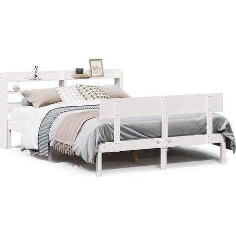 Maison Exclusive - Letto senza Materasso Bianco 140x190 cm Legno Massello di Pino
