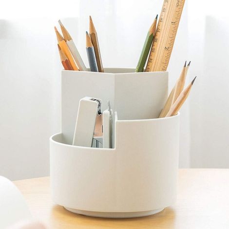 Organizador de escritorio multifuncional, con rotación suave, adecuado para material escolar y de oficina, diseño giratorio de 360 grados, robusto y duradero, resistente a caídas y golpes, ideal para 