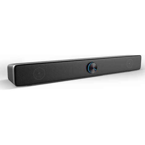 JSSEVN-Trust Gaming GXT 1619 Rhox Barre de Son RGB 12W (6W RMS), Enceinte PC Stéréo Alimentation USB, Format Compact, Câble AUX 3.5 mm (1/5)