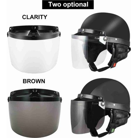 Zoternen Visière de casque avec film antibuée transparent pour casques demi-visage (1/5)