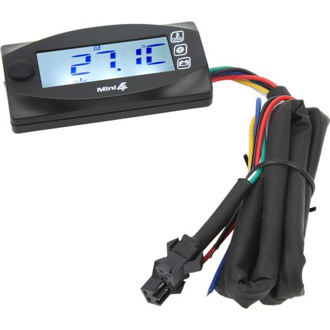 Compteur numérique LCD pour moto : voltmètre, thermomètre, affichage de l'heure, capteur M14x1,5 (1/5)