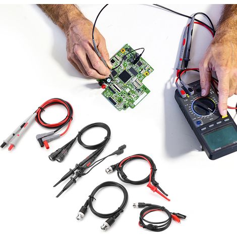 P1260D Oszilloskop-Multimeter-Messleitungen mit Krokodilklemmen und austauschbaren Messspitzen (1/5)