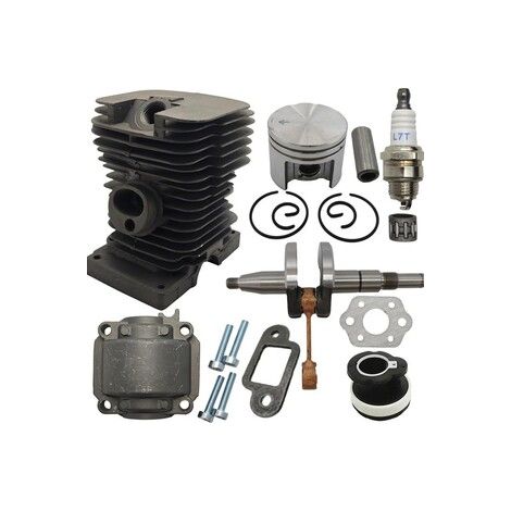 Kit cylindre compatible Stihl MS170 et MS180, diamètre 38 mm, avec vilebrequin et tubulure admission, ensemble complet, pièce rechange tronçonneuse - pour Stihl (1/5)