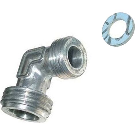 Ersatzteil - Winkelstück für Gaseingang + Dichtung - - SAUTER, BRANDT, DE DIETRICH, THERMOR, FAGOR, VEDETTE, THOMSON, CRYSTAL, SAMET, KLEENMAID