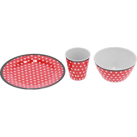 Obstteller, Schüssel, Tasse Set, Geschirrset mit rotem Punktmuster, Küchenaccessoires, Zuhause (1/5)