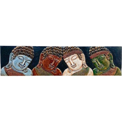 100cm Hand Carved Wall Plaque - Wood - L2 x W100 x H18 cm