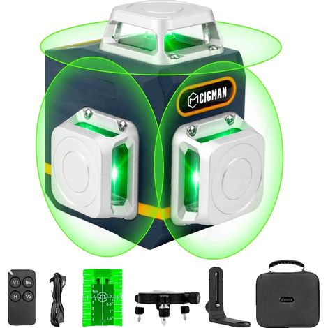 Nivel láser, diseño de 3x360°, batería recargable, CM-701 (1/2)