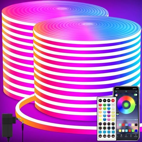 24V 30m LED Neon Strip - Remote Control - Flexible and Waterproof - For Bedroom, Playroom, Outdoor Decoration (1/5)