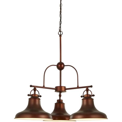 Searchlight Dallas - Luminaire suspendu à 3 ampoules marron, blanc, E27 (1/3)