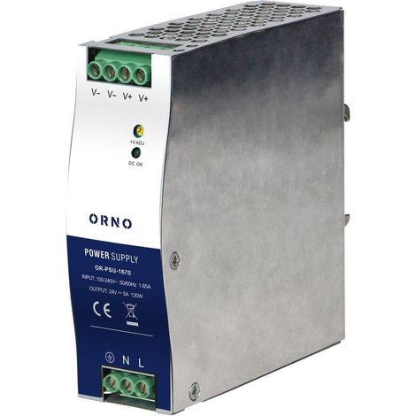 Alimentatore Orno DIN in metallo 24V 120W