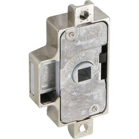 Serrure espagnolette à fouillot carré 7 – Nickelé – Hauteur 55 mm – Épaisseur 14,5 mm – Largeur boîtier 39 mm – Sens réversible – Axe 25 mm – Lehmann (1/3)