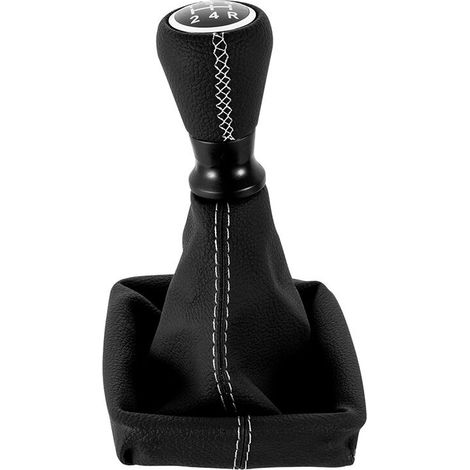 Applicable à la marque 206 levier de changement de vitesse handball cache anti-poussière, couture en cuir intégré cache anti-poussière de poignée de changement de vitesse (blanc) (1/2)