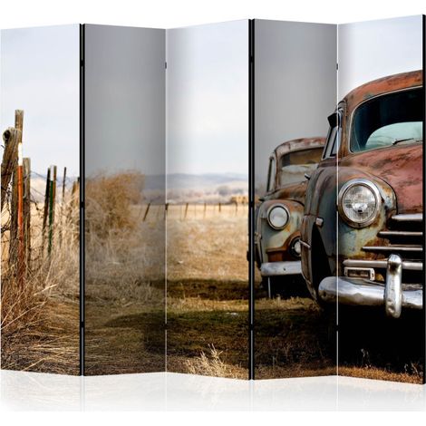 Paravent 5 Volets "Two Old, American Cars" 172x225cm (1/2)