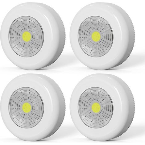 4 piezas - Luces de pulsación - Luces táctiles inalámbricas adhesivas tipo disco para iluminación debajo de gabinetes - Cocina - Interior y más (1/5)