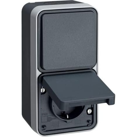 Berker W1 combinación interruptor conmutador gris
