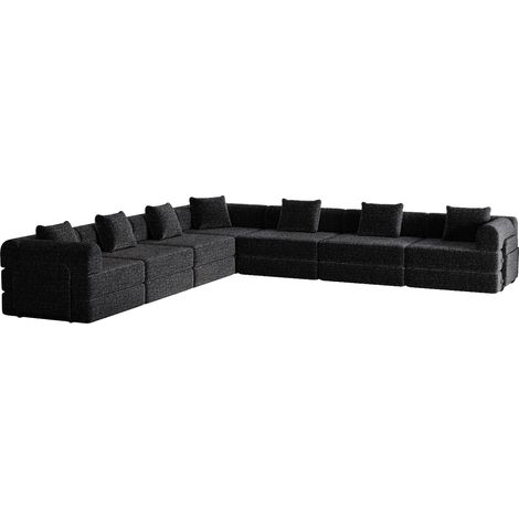 Canapé convertible 2-en-1 avec rangement dans l'accoudoir et structure en métal (1/5)