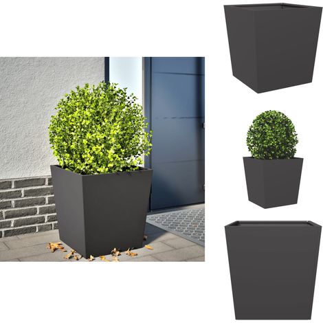 Jardinière noir 50x50x50 cm acier - Jardinière - Jardinières - Jardinière D'extérieur - Jardinière De Patio (1/5)