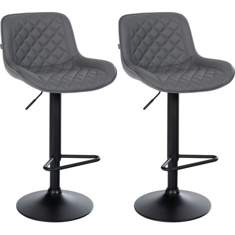 2er Set Barhocker Kasson grau Kunstleder